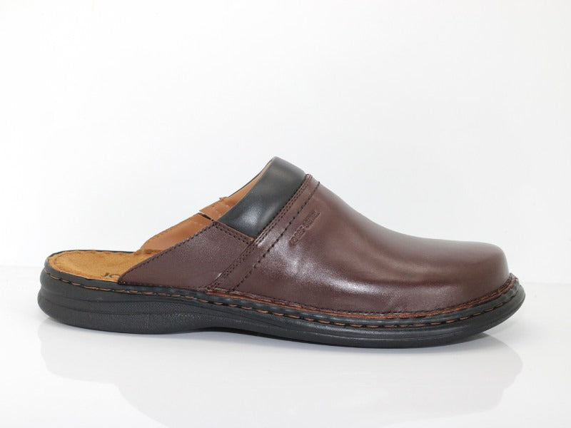Mules style sabot Max en cuir marron