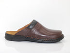 Mules style sabot Max en cuir marron