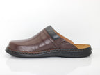 Mules style sabot Max en cuir marron