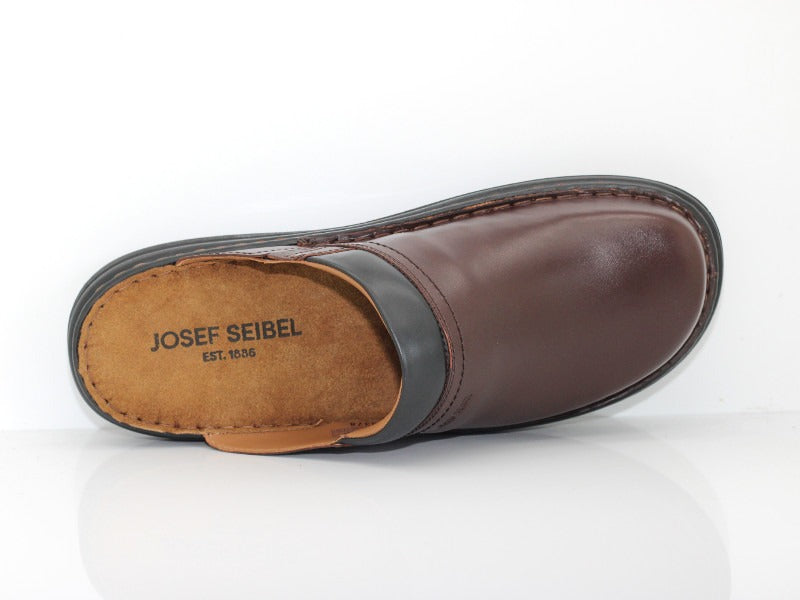 Mules style sabot Max en cuir marron