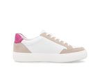Tennis Remonte en cuir blanc et rose