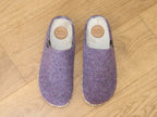 Chaussons forme mule en feutre mauve Deli