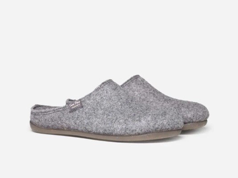 Chaussons slipper en feutre gris clair Mona