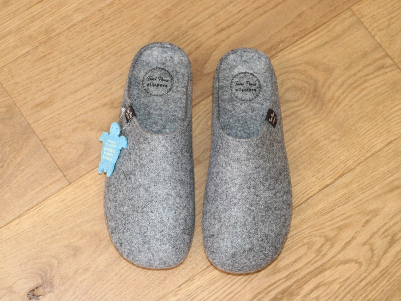 Chaussons slipper en feutre gris clair Mona