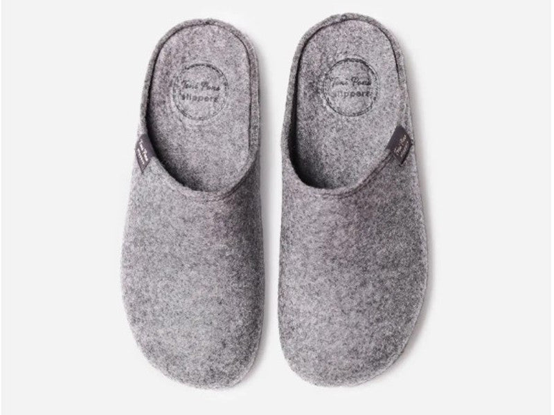 Chaussons slipper en feutre gris clair Mona