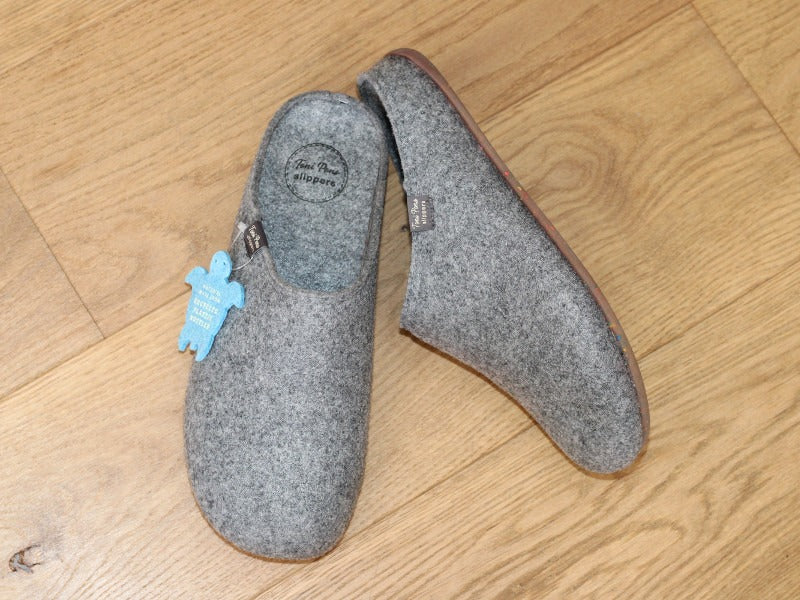 Chaussons slipper en feutre gris clair Mona