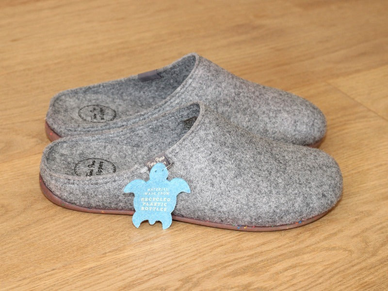 Chaussons slipper en feutre gris clair Mona