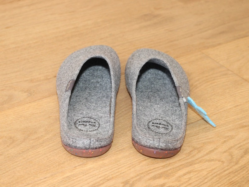 Chaussons slipper en feutre gris clair Mona