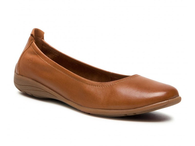 Ballerine souple Fenja en cuir camel