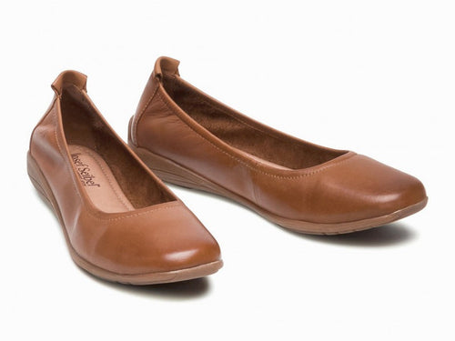 Ballerine souple Fenja en cuir camel