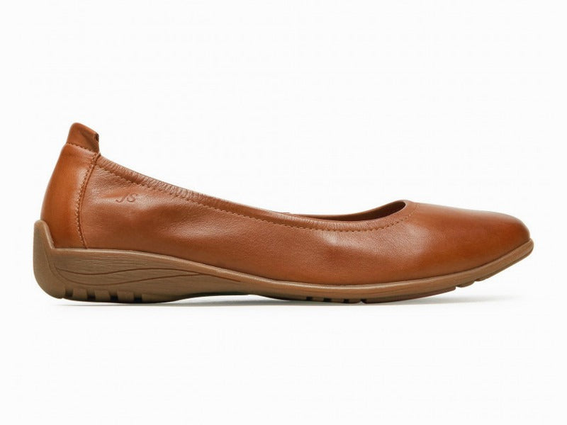 Ballerine souple Fenja en cuir camel