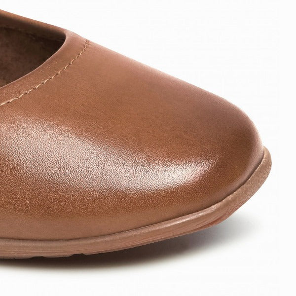 Ballerine souple Fenja en cuir camel