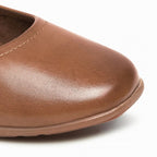 Ballerine souple Fenja en cuir camel
