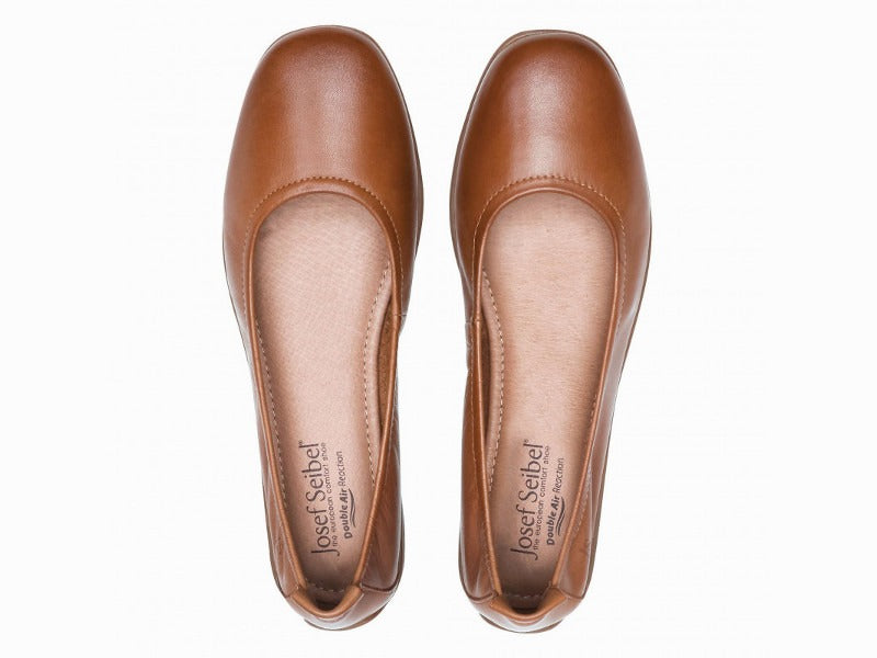 Ballerine souple Fenja en cuir camel