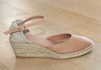 Espadrille fermée à talon compensé en cuir Costa
