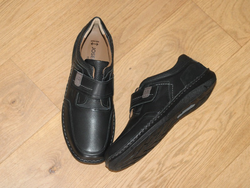Chaussures en cuir noir avec scratch New Anvers
