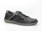 Chaussures en cuir noir avec lacet et double zip New Anvers