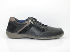 Chaussures en cuir noir avec lacet et double zip New Anvers