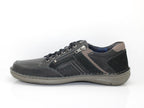 Chaussures en cuir noir avec lacet et double zip New Anvers