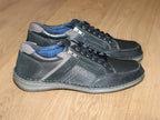 Chaussures en cuir noir avec lacet et double zip New Anvers