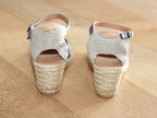 Espadrille fermée à talon compensé en cuir brillant Costa