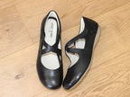 Ballerines à brides croisées en cuir noir Fiona