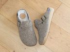 Chaussons type sabot avec boucle Mima coloris taupe