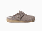 Chaussons type sabot avec boucle Mima coloris taupe