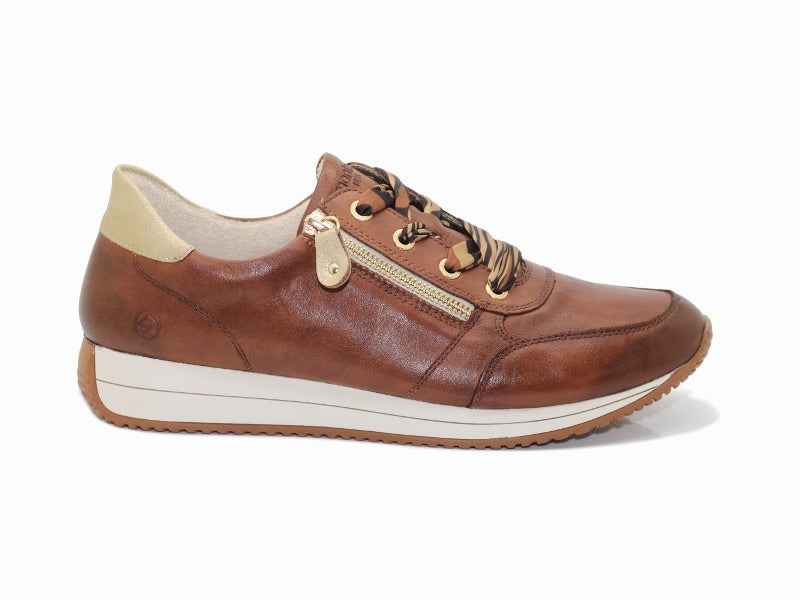 Baskets mode Remonte en cuir marron camel