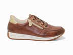 Baskets mode Remonte en cuir marron camel