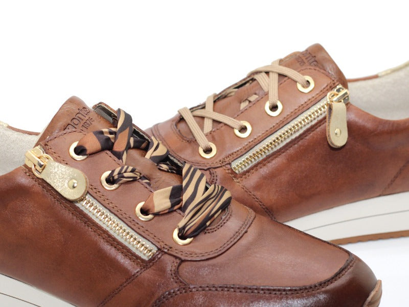 Baskets mode Remonte en cuir marron camel
