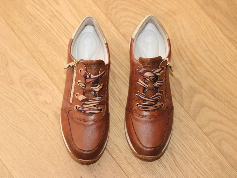 Baskets mode Remonte en cuir marron camel