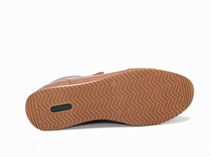Baskets mode Remonte en cuir marron camel