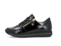 Baskets compensées Remonte en cuir noir verni