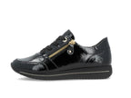 Baskets compensées Remonte en cuir noir verni