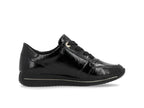 Baskets compensées Remonte en cuir noir verni