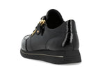 Baskets compensées Remonte en cuir noir verni