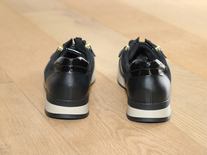Baskets en cuir noir Gabor avec double zip