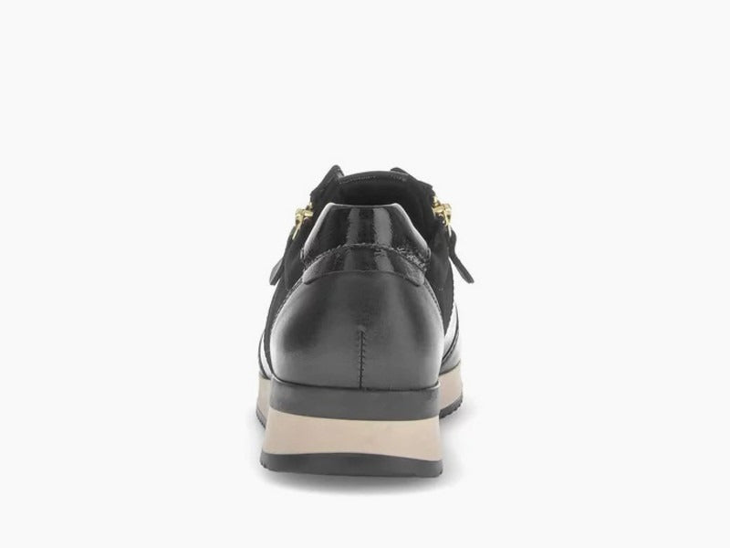 Baskets en cuir noir Gabor avec double zip