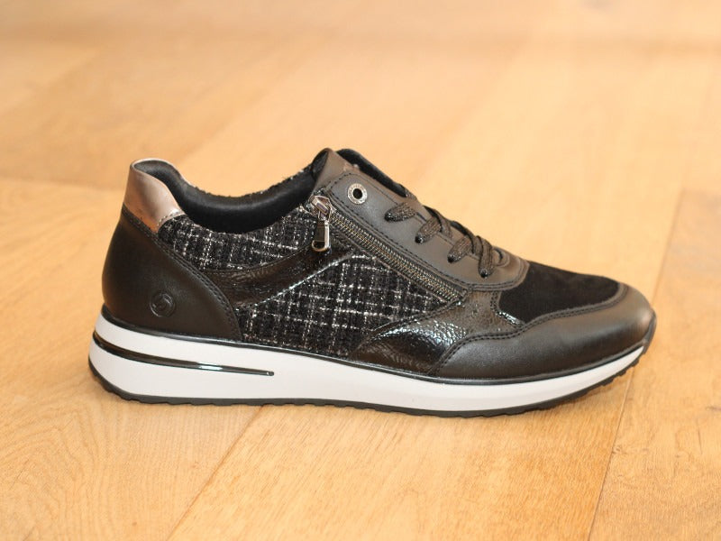 Basket mode Remonte en cuir combi noir