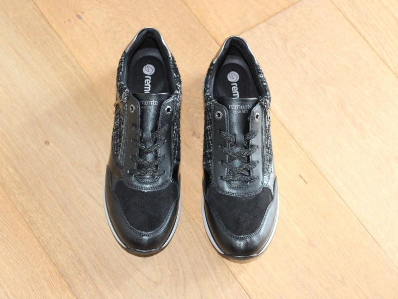 Basket mode Remonte en cuir combi noir