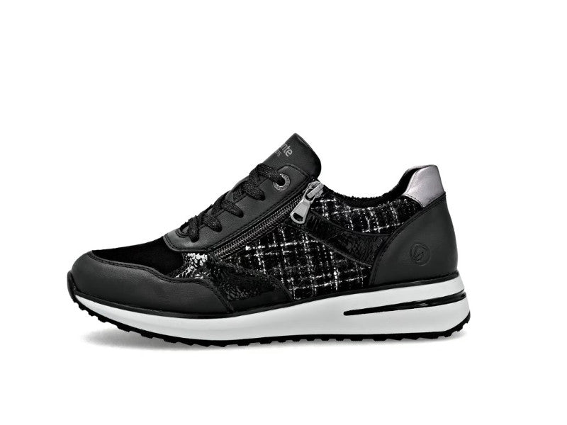 Basket mode Remonte en cuir combi noir