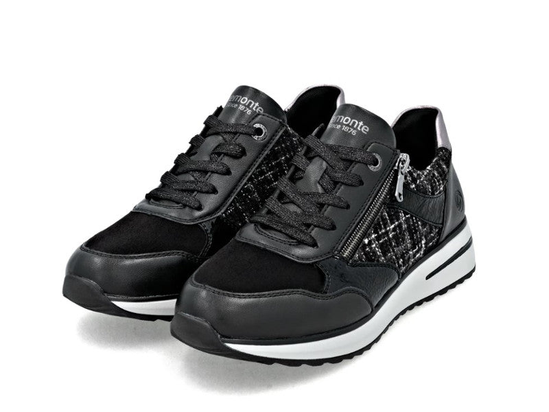 Basket mode Remonte en cuir combi noir