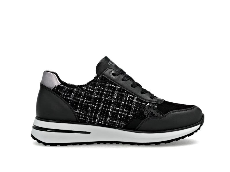 Basket mode Remonte en cuir combi noir