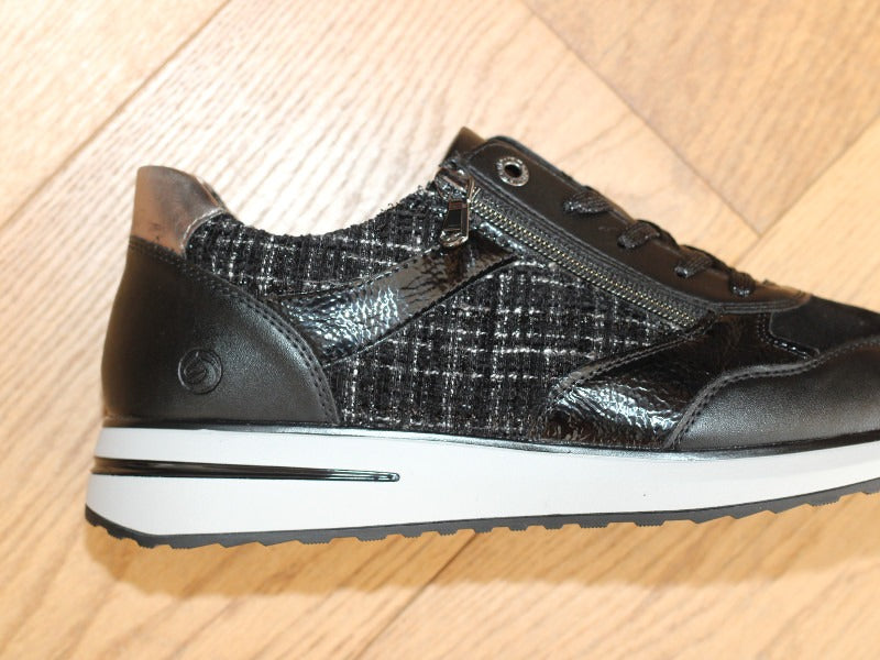 Basket mode Remonte en cuir combi noir