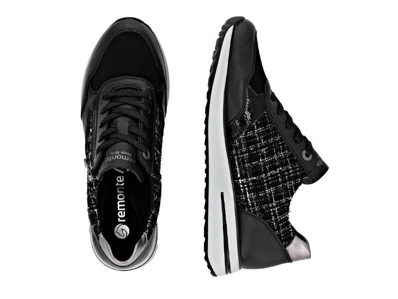 Basket mode Remonte en cuir combi noir