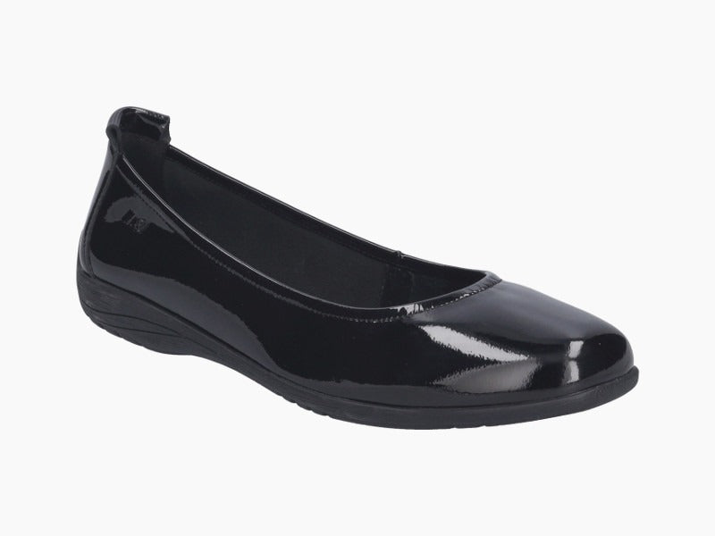 Ballerine Fenja en cuir noir verni