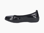Ballerine Fenja en cuir noir verni