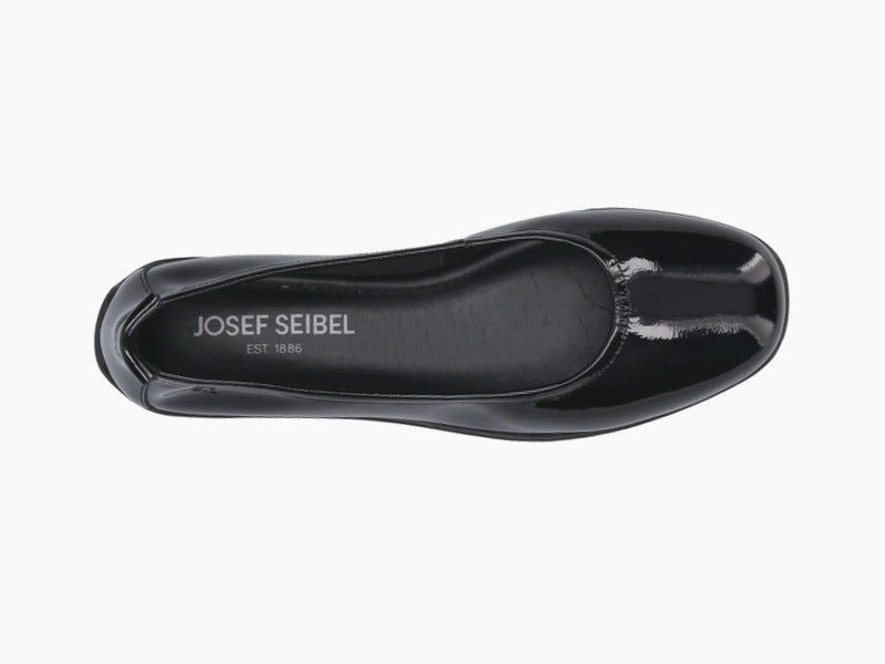 Ballerine Fenja en cuir noir verni