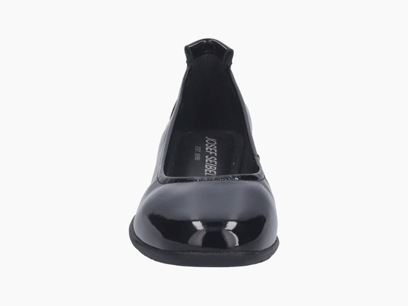 Ballerine Fenja en cuir noir verni